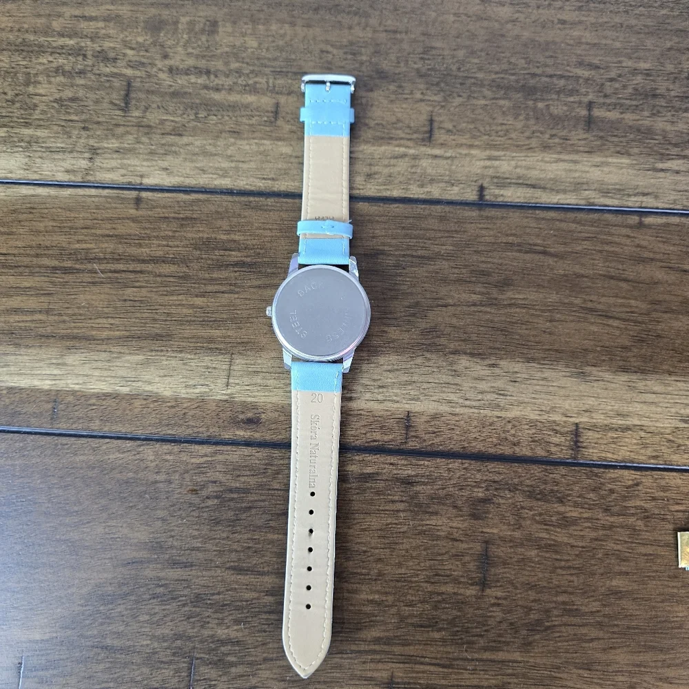 Polish Blue Lotus Watch – Genuine Leather Band – 1.5